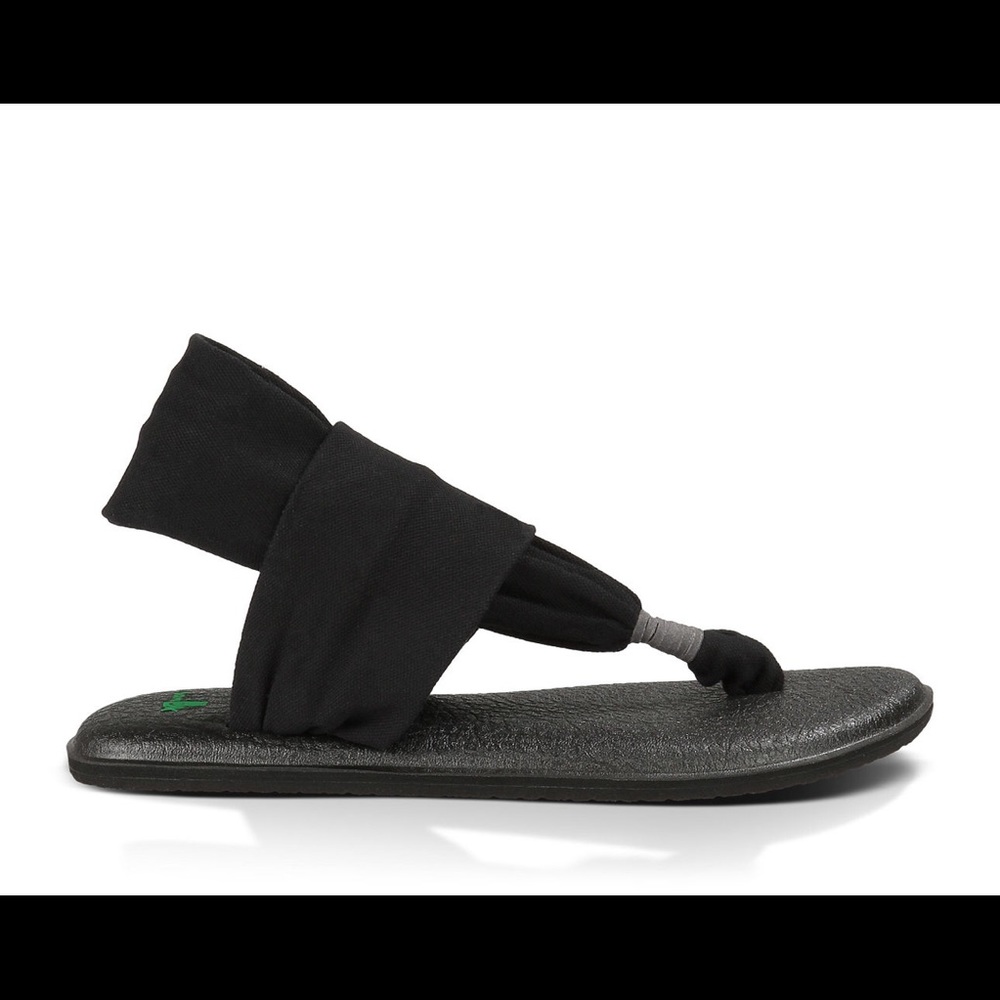 Sanuk black size 8 sandals yoga sling EUC